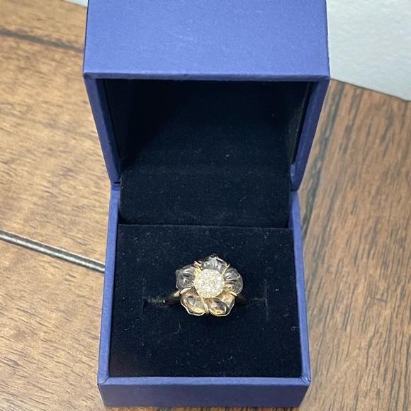 Swarovski Floral Motif Ring in Pink Crystal - Picture 3 of 16